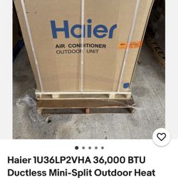 Brand New Haier 36,000 BTU Ductless Mini-Split Heat Pump – Complete System 