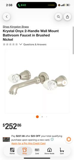 Kingston Brass 2-Handle Wall Mount Bathroom Faucet