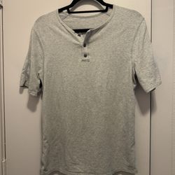Lululemon Men’s Small 1/4 Button Up Cotton Jersey T Shirt Grey 