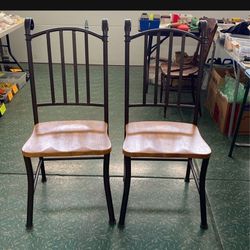 Metal Chair With Wood Seat $20.00 Each