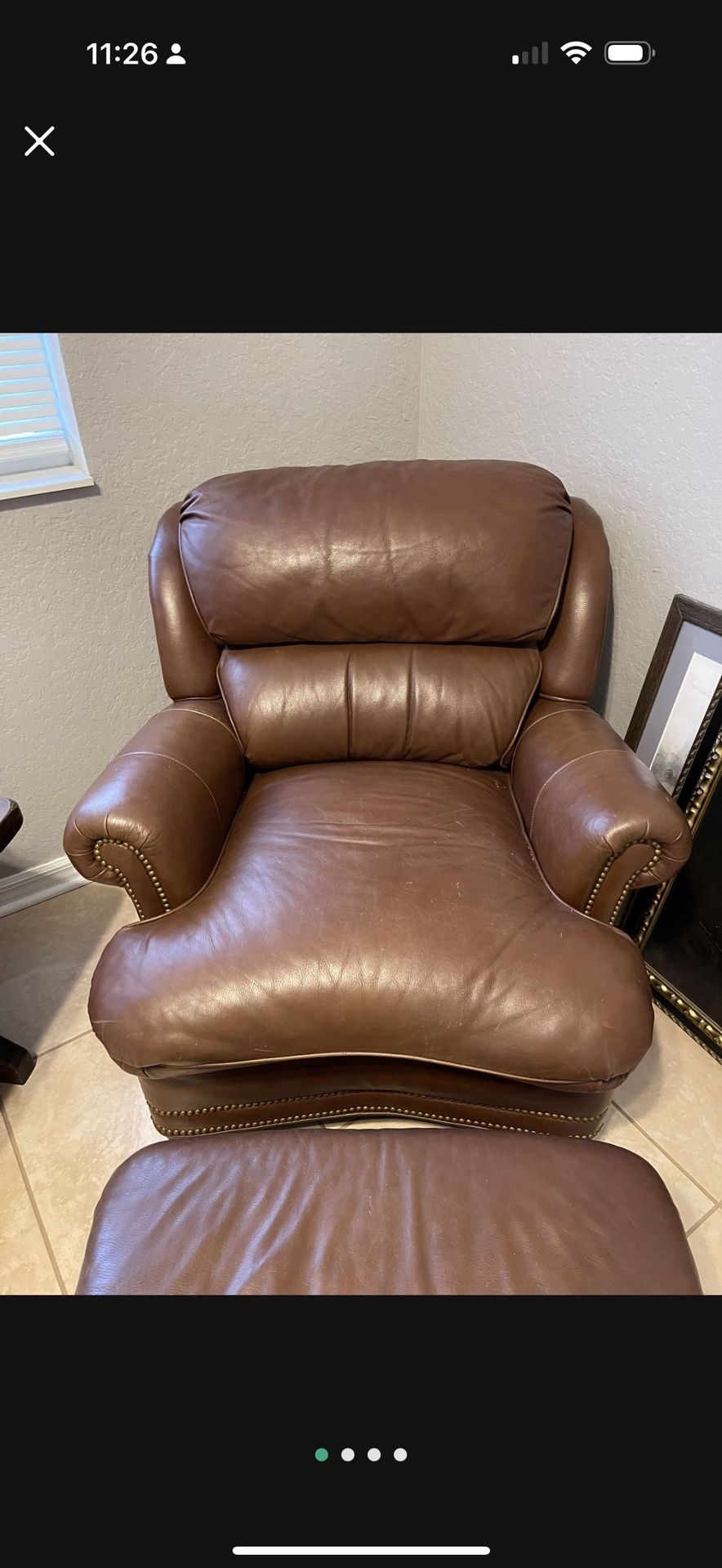 Brown Leather Chair With Ottoman Hancock Moore