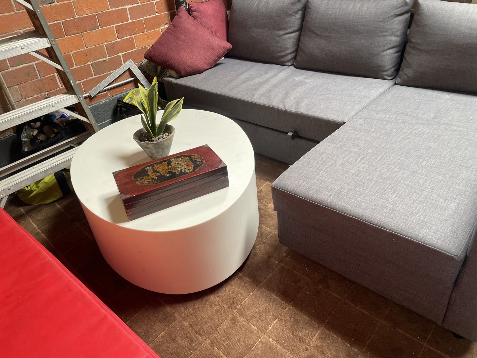 White Egg Shaped Coffee Table
