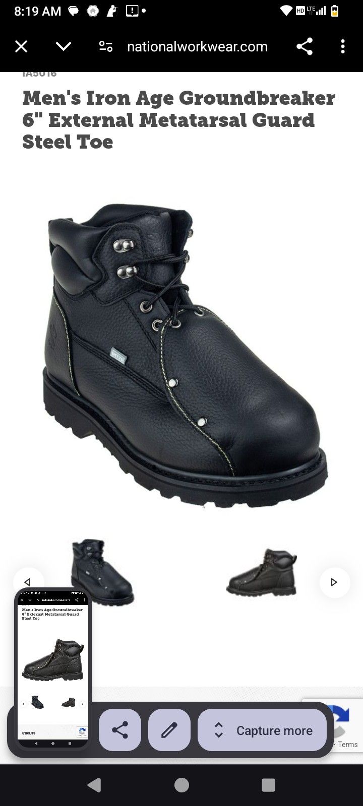 Iron Age Steel Toe Work Boots