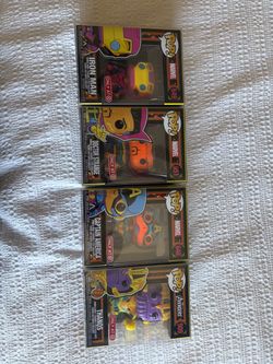 Funko Pop Marvel Blacklight Target Exclusive Set of 4