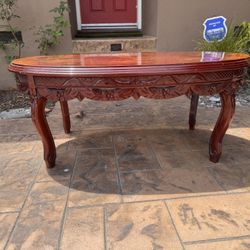 Hand Carved Coffee Table Set