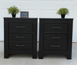 (2) Beautiful Black 2-Drawer “Ashley Furniture” Night Stands