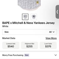 Bape X Mitchell & Ness Yankees Jersey 