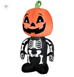 Airblown Inflatables Halloween Pumpkin Boy Skeleton