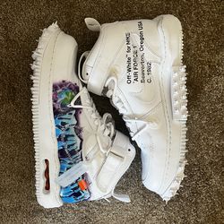 Nike Air Force 1 Mid Off-White Graffiti White Men Size 11