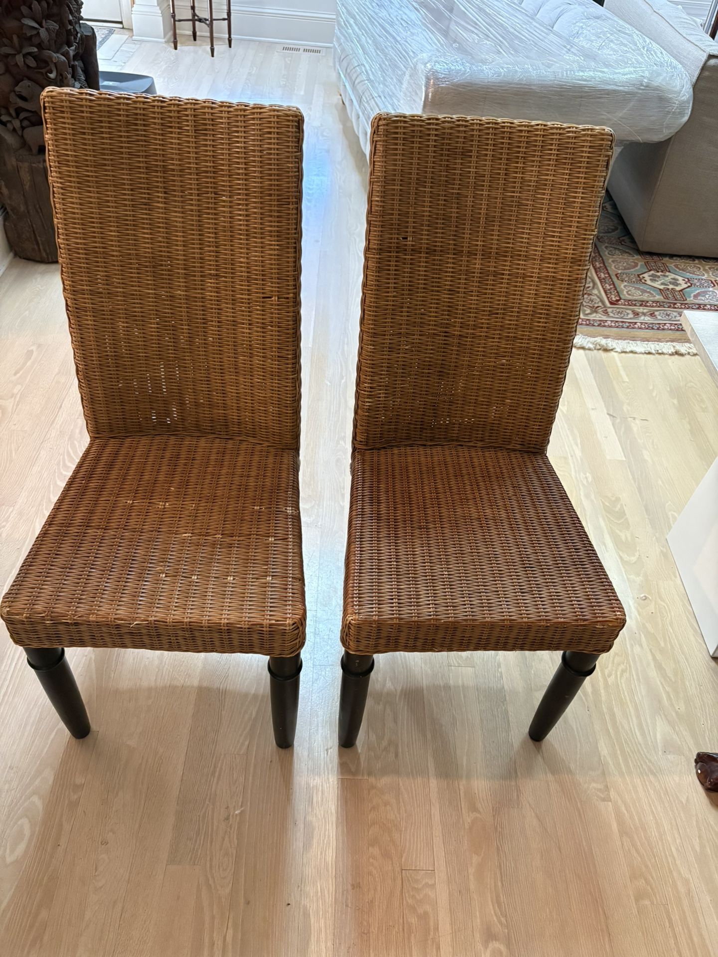 2 Wicker Dining/Desk Chairs