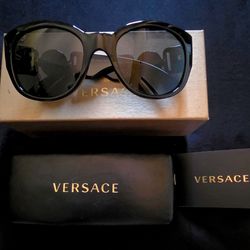 Versace Black Oversized Sunglasses with Case