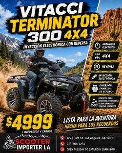 🚨 ATV Vitacci Terminator 300 4X4 🚨 ¡Diversión para toda la familia!