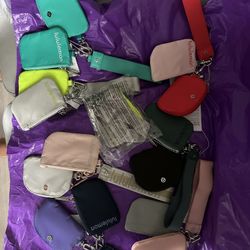 NEWEST COLORS LULU BELT BAGS AND KEY CHAIN WRISTLETS 