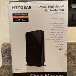 Netgear Cable Modem, Compatible with All Cable Plans Up to 680Mbps, Black, NEW