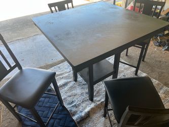Black Counter Height Dining Table with Chairs