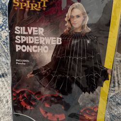 Women’s Halloween Spiderweb Poncho