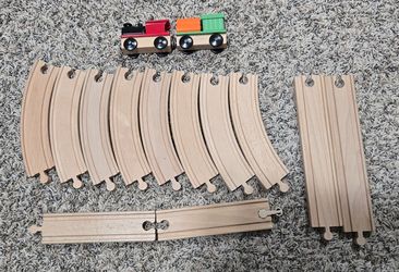Wooden railroad set