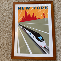 Amtrak Acela Express New York Poster – Michael Schwab – Framed