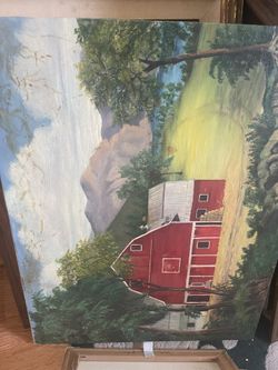 Farm Countryside Oil Painting 