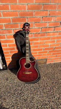 Ibanez Acoustic-Electric Guitar Red Quilt