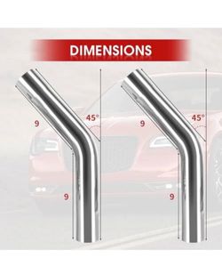 Brand New Richeer 45 Degree 3 inch O.D. T304 Stainless Steel DIY Custom Exhaust Tubing?45° Mandrel Bend Exhaust Pipe, Polished Surface,Universal Fit