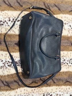 Black Saffiano Leather Handbag with Shoulder Strap