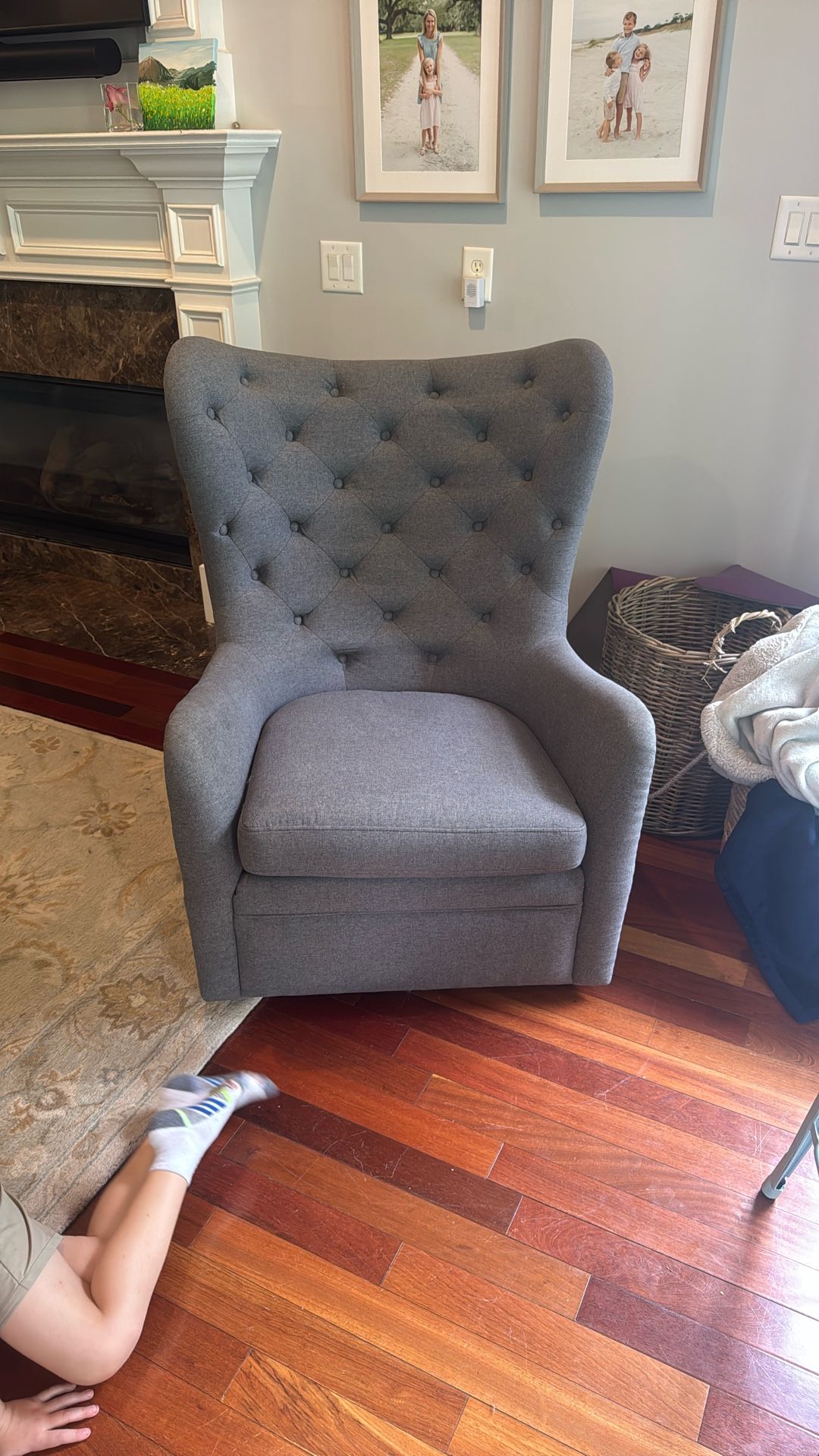 Gray Rocking Accent Chair