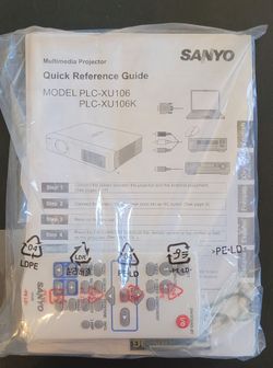 Sanyo PLC-XU106 PLC-XU106K Projector Remote & Manual