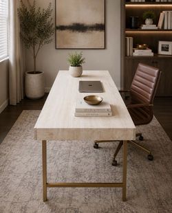Modern Writing Desk with Gold Metal Legs