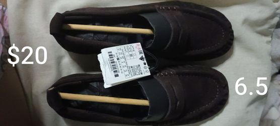 Dark Brown Suede Loafers Size 6.5