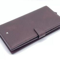 MONTBLANC SFUMATO LINE BURGUNDY LEATHER TRAVEL COMPANION WALLET NEW 100% GENUINE