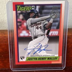 Justyn-Henry Malloy 2025 Topps 1990 Rookie Autographed Card