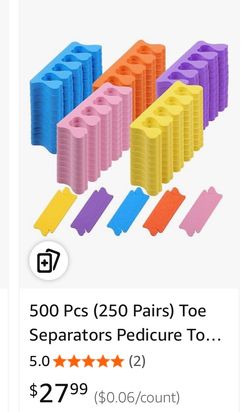 500 Pcs (250 Pairs) Toe Separators Pedicure To..