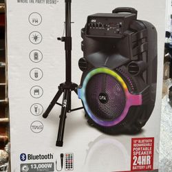 QFX15” Bluetooth Speakers With wired microphone, stand, wireless remote Control  🎶🎙️🎶🎶