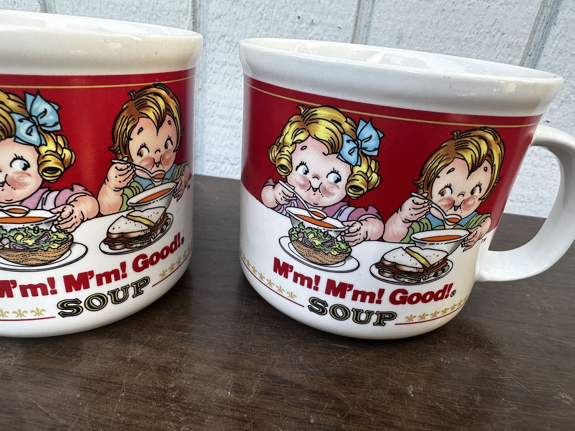 Campbells Soup Mug Vintage 1997 Mm Mm Good Soup and Salad Soup and Sandwich Campbells Soup Co Campbells Kids Set