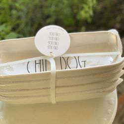 Rae Dunn Chili Dog Plates Set of 4