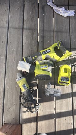 Ryobi saw grinder sander set