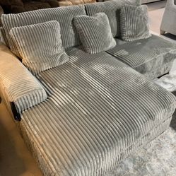 Big Sale| Fog Gray Small Sofa Chaise Sectional| White Color Options| Sameday Delivery 🚚