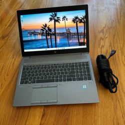 15.6 inches HP Zbook G6 Laptop Win11 Pro i7 9850H 6-Cores @2.6Ghz RAM 32Gb SSD 256Gb & 500Gb Nvidia T1000 Microsoft Office 2021 Workstation 