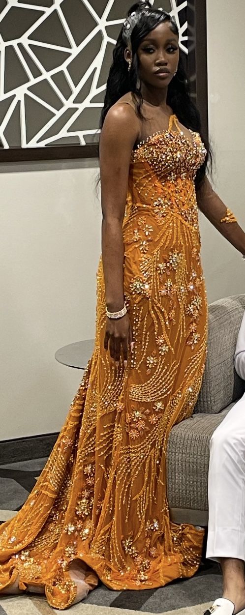 Orange prom dress