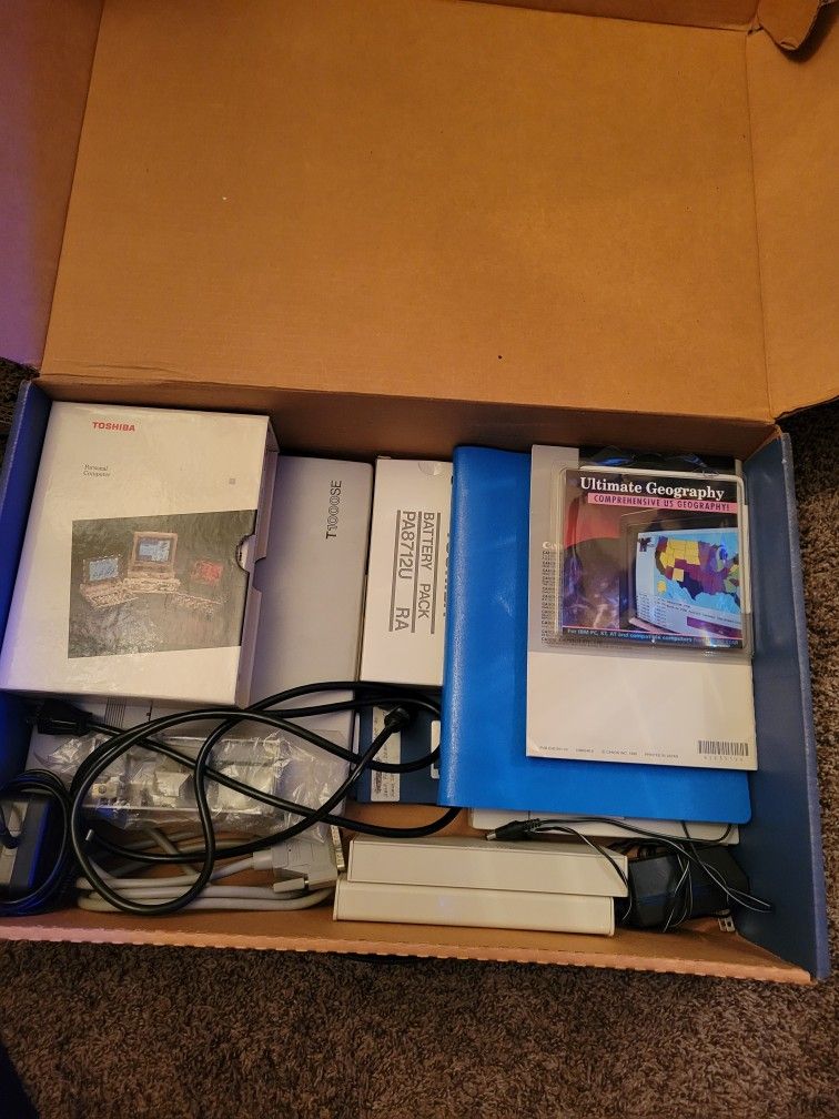 1st Ever Original Toshiba Portable Laptop, Printer And All The Instruction Books