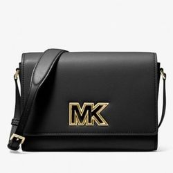 BLACK Mimi Medium Leather Messenger Bag  By Michael Kors,  New With Tags, Will Come In Gift Bag!
