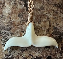 Hand Carved Whale Tail Pendant