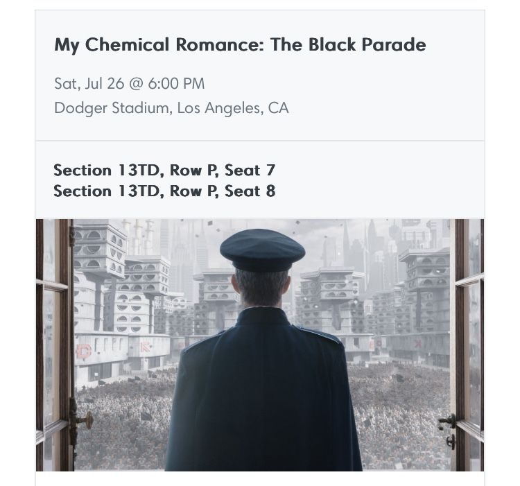 2 Tickets To My Chemical Romance July 26 2025