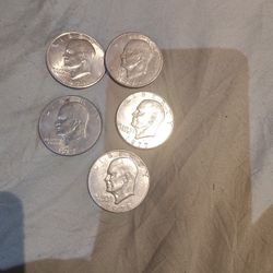 Eisenhower Coin Dolar 1971-72-74-77-78 $18 Dlrs Por Todas