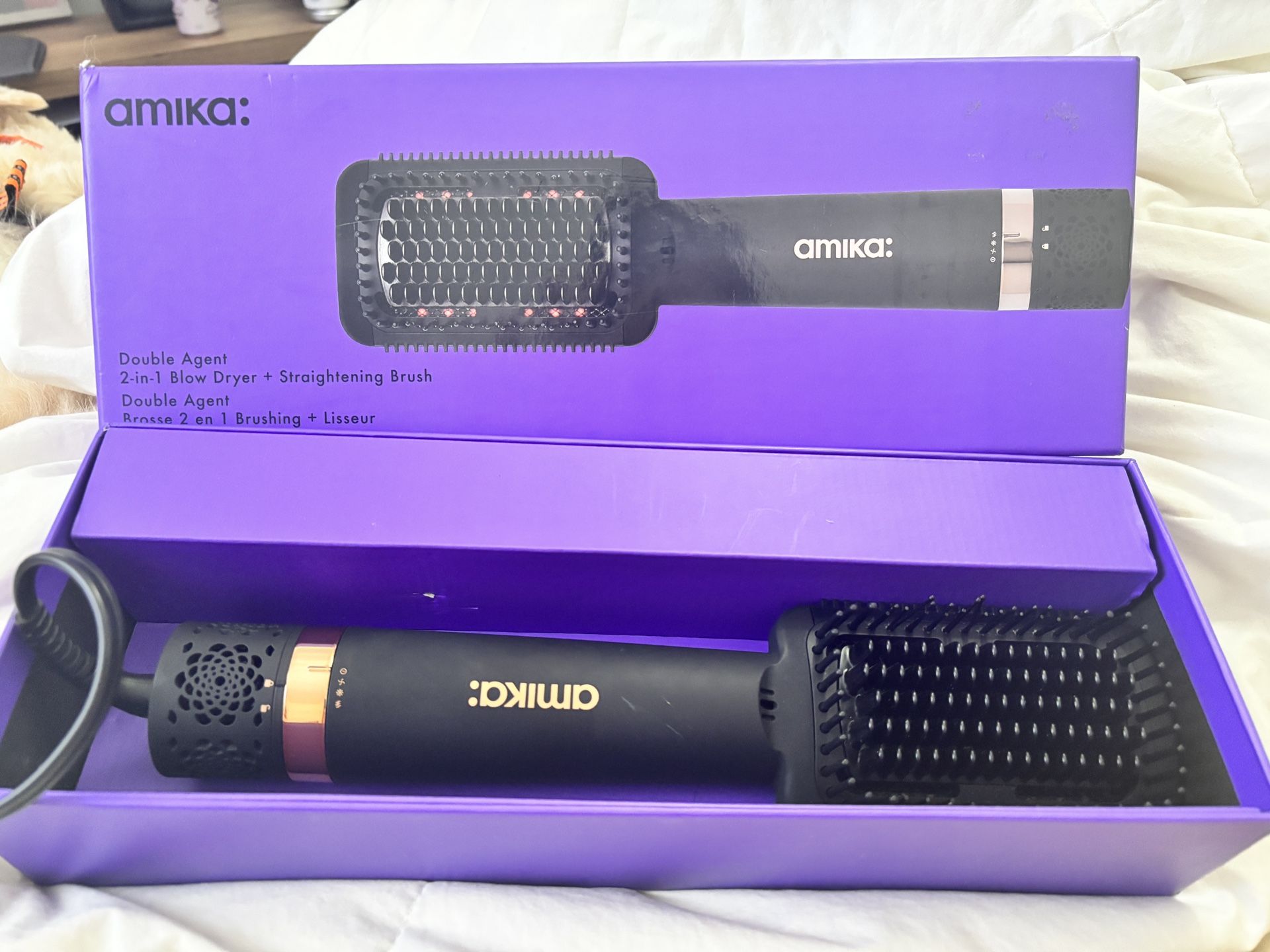 Amika: Double Agent 2 In 1 Blow dryer + Straightening Brush