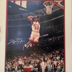 Rare Michael Jordon “Mid-Air Slam” Limited Edition 16x20 Autographed UDA/COA