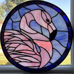 Stained Glass Flamingo