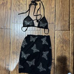 Black Mesh Rave Outfit Set