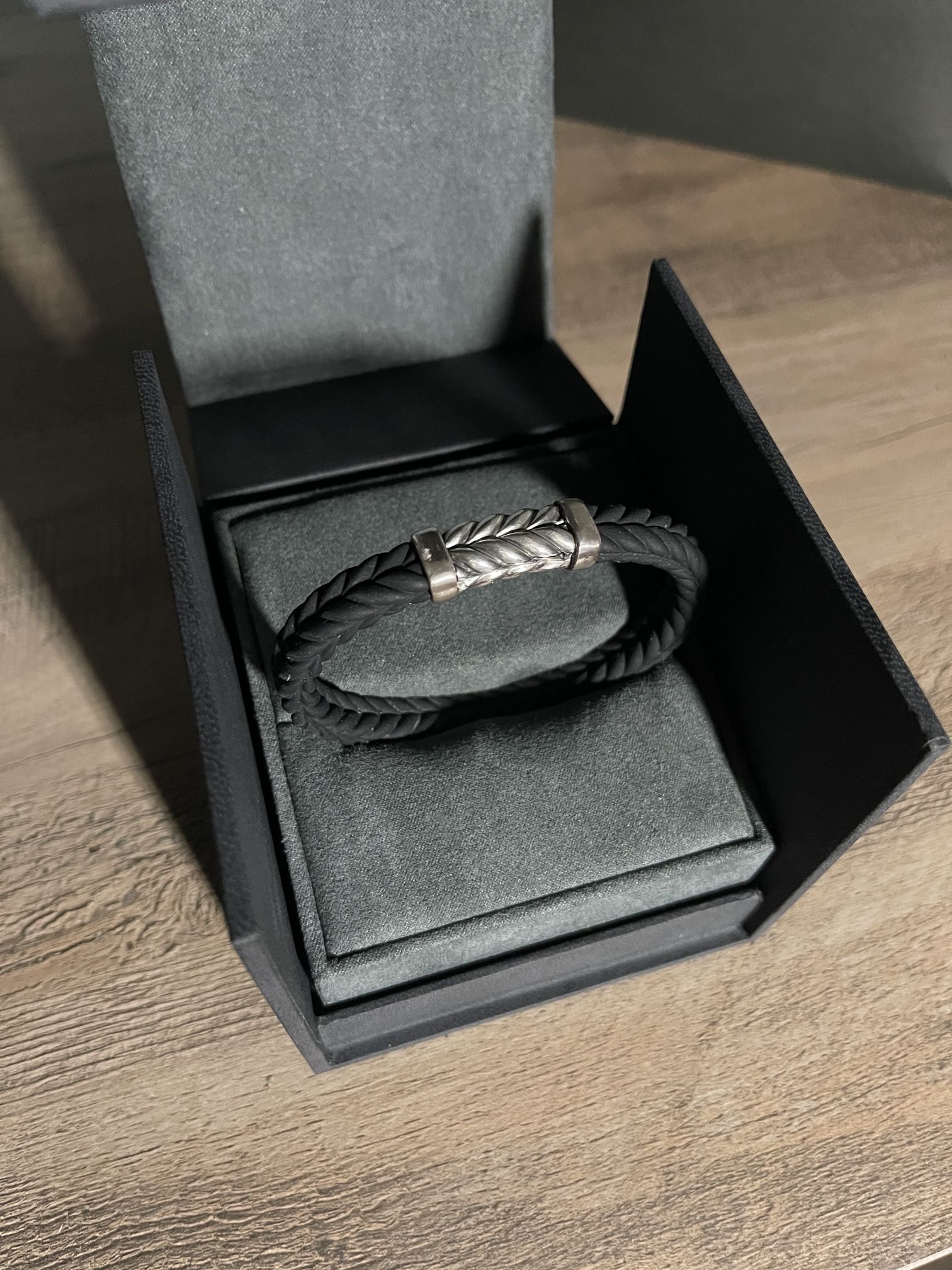 David Yurman Mens Chevron Rubber Bracelet